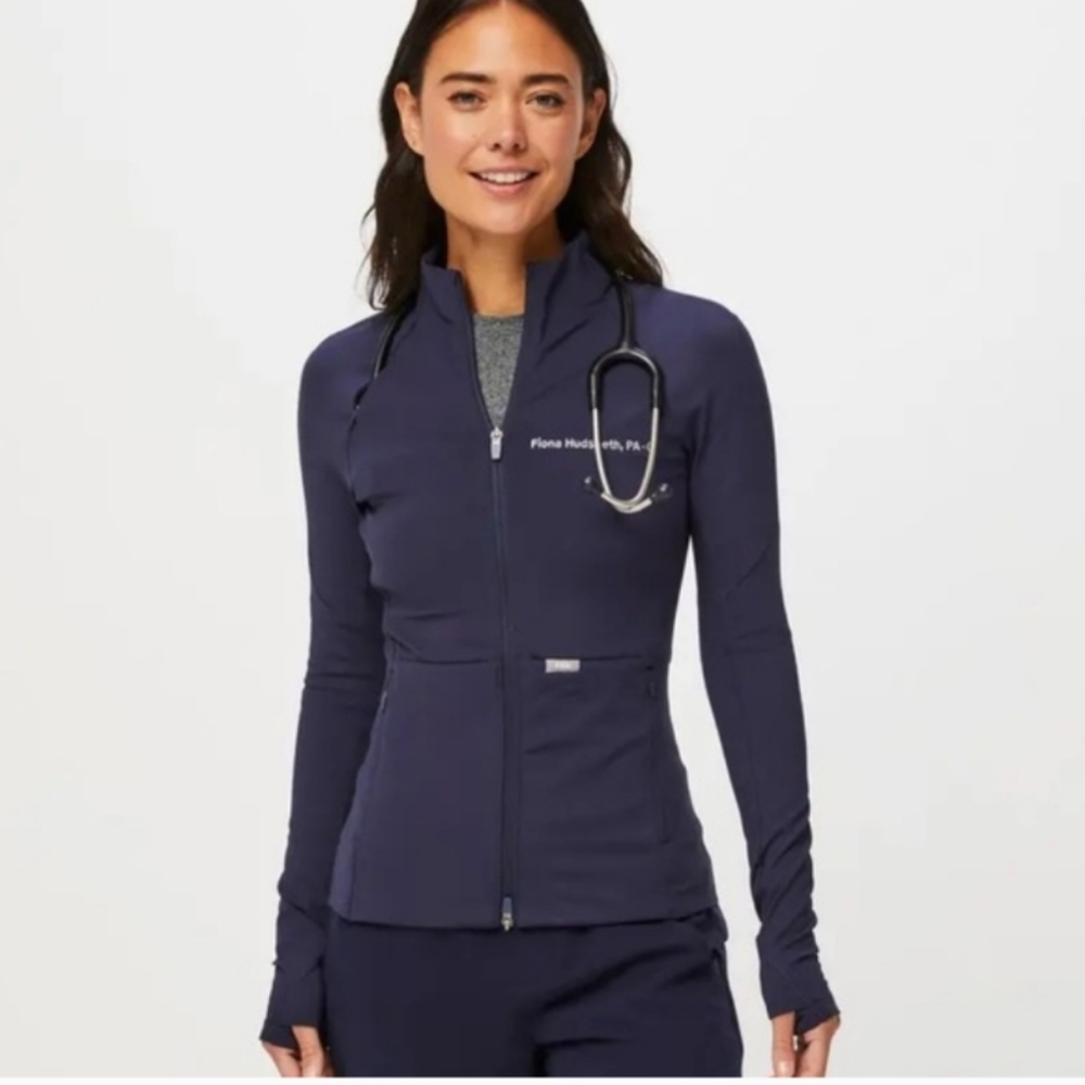 Figs Navy Zip-Up Medical Jacket